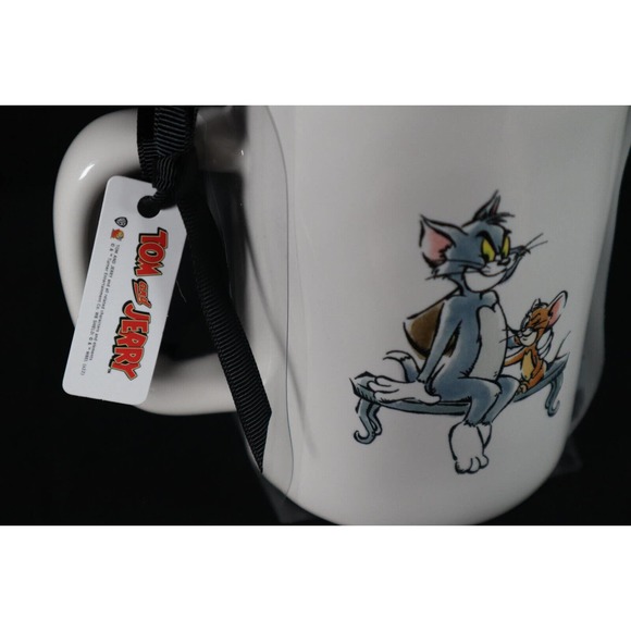 Rae Dunn Tom and Jerry Coffee Mug with Hammer Topper Lid - Picture 3 of 6